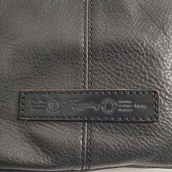 Vintage Fossil Black Genuine Leather Handbag Tote with Authenticity Card‎ #75082 - Picture 9 of 16